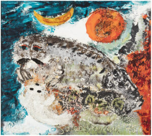 Reidar Särestöniemi, Eromme jälkeen ei tule koskaan kevättä heille, öljy kankaalle, 1975 Kuvan oikeudet: Taidekeskus Salmela